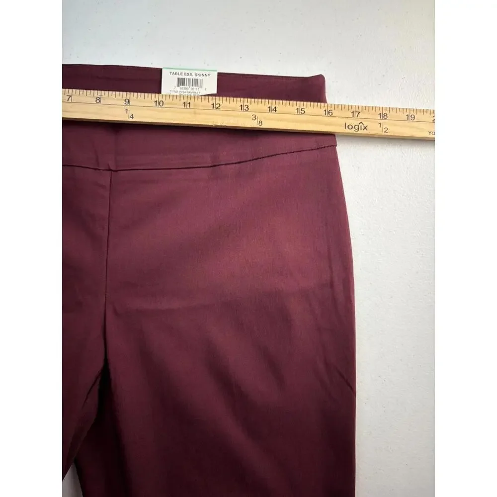 Alfani Women’s Skinny Pants 8P Rich Malbec Pull‑On Tummy‑Control NWT - Picture 5 of 6